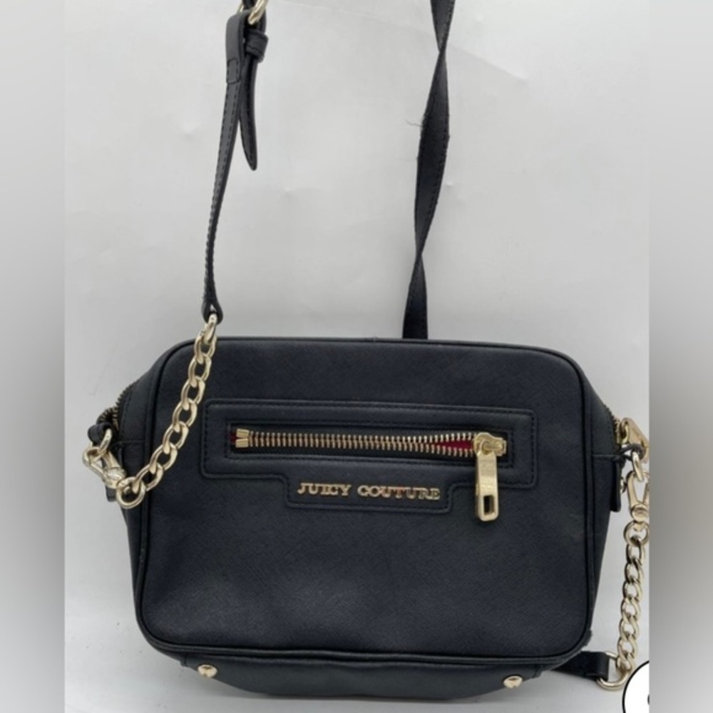 Juicy Couture Black Saffiano Leather Crossbody Bag
